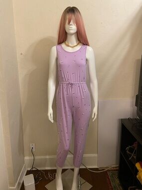 wonder nation Lavender Floral Sleeveless Jumpsuit